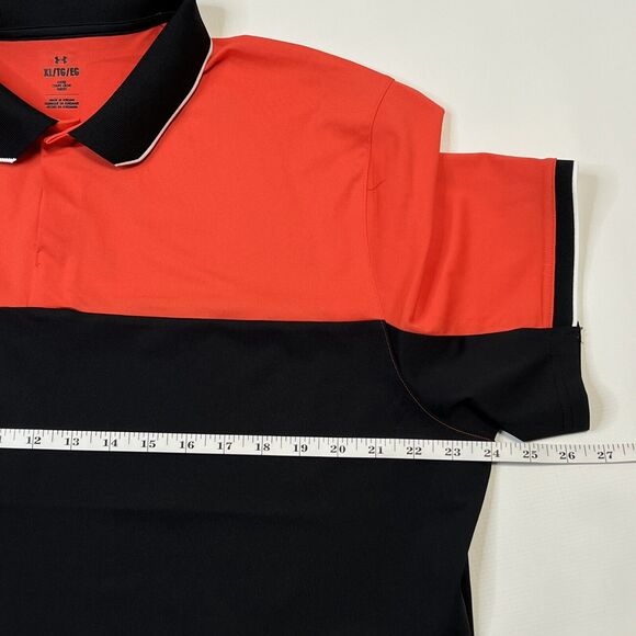 NEW Under Armour Golf Polo Vanish UA Color Block Shirt $90 Size XL Red Black - Picture 5 of 10